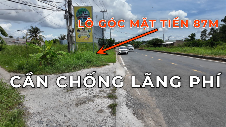 Bán lô góc mặt tiền 87m, diện tích 1.089 m2 full thổ cư